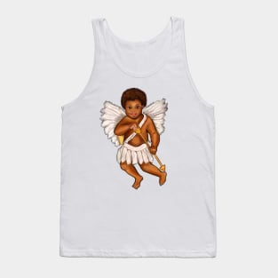 The Best Valentine’s Day Gift ideas 2022, Cupid.... afro baby angel holding an arrow - curly Afro Hair and gold arrow Tank Top